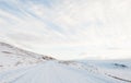 Snowy road in Dmanisi, Georgia.