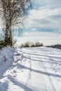 Snowy road. Poland Royalty Free Stock Photo