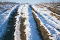 snowy road for SUVs. off-road in winter Royalty Free Stock Photo