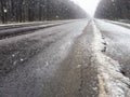 Snowy roads Royalty Free Stock Photo