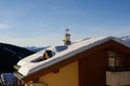 Snowy roof . Royalty Free Stock Photo