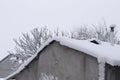 Snowy roof of an old building Royalty Free Stock Photo