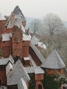 Snowy Castle Rooftops Cone / Triangle Pattern in F
