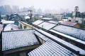 Snowy rooftops in Tokyo Royalty Free Stock Photo
