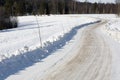 Snowy rural road, Finland