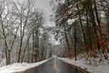 Snowy Rural Road in Winter