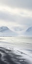 Captivating Snow-covered Mountains: A Danish Design Inspired Seaside Vistas Royalty Free Stock Photo