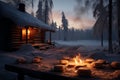 A snowy scene complements Finnish Karelian pies, inviting cozy indulgence