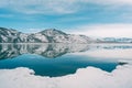 Snowy scene at Piute Reservoir, Utah Royalty Free Stock Photo