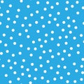 Snowy seamless patern. White dot snowflakes on blue background. Snow and Christmas theme. Abstract backround Royalty Free Stock Photo