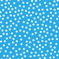 Snowy seamless patern. White dot snowflakes on blue background. Snow and Christmas theme. Abstract backround Royalty Free Stock Photo