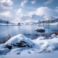 Snowy serenity Beautiful winter scene captivates with tranquil ambiance