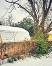 Snowy shed Royalty Free Stock Photo