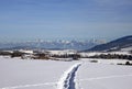 Snowy shoe tracks