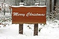 Snowy sign with Merry Christmas Royalty Free Stock Photo