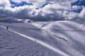 Snowy slope in 3-5 Pigadia ski center, Naoussa, Greece Royalty Free Stock Photo