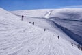 Snowy slope in 3-5 Pigadia ski center, Naoussa, Greece Royalty Free Stock Photo