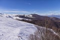 Snowy slope in 3-5 Pigadia ski center, Naoussa, Greece Royalty Free Stock Photo