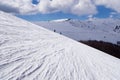 Snowy slope in 3-5 Pigadia ski center, Naoussa, Greece Royalty Free Stock Photo