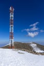 Snowy slope in 3-5 Pigadia ski center, Naoussa, Greece Royalty Free Stock Photo