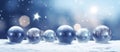 Snowy Splendor: Festive Christmas Balls Adorn a Winter Wonderland