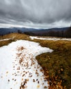 Snowy stormy mountains Royalty Free Stock Photo