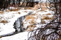 Snow with Stream at Chain O`Lakes State Park, Winter