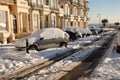 Snowy street, St.Leonards-on-Sea Royalty Free Stock Photo
