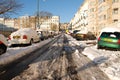 Snowy street, St.Leonards-on-Sea Royalty Free Stock Photo