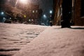 Snowy streets in Boston, Massachuset Royalty Free Stock Photo