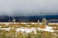 Snowy subarctic scene of Ogilvie Mountains YT Canada Royalty Free Stock Photo