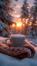 Snowy sunrise rituals Cozy blankets, hot drinks, and winter warmth