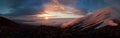 Snowy Sunset over Mt Taranaki (Egmont), New Zealand Royalty Free Stock Photo