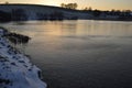 Snowy Sunset at Waldegrave Pool & North Hill Royalty Free Stock Photo