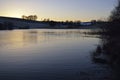 Snowy Sunset at Waldegrave Pool & North Hill Royalty Free Stock Photo