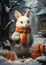 Snowy Surprises: A White Rabbit\'s Easter Adventure with a Myster