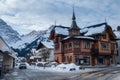 Snowy swiss winter resort Engelberg