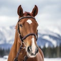 Snowy Taiga: A Captivating Bridle Horse In Caninecore Style