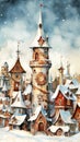 The Snowy Town of Santa Claus Royalty Free Stock Photo