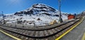 Snowy train track to flaam