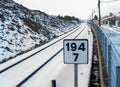 Snowy train tracks Royalty Free Stock Photo