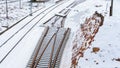 Snowy train tracks Royalty Free Stock Photo