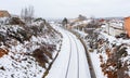 Snowy train tracks Royalty Free Stock Photo
