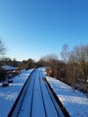 Snowy train tracks