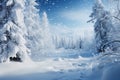 Snowy tranquility Winter forest landscape with frozen trees Royalty Free Stock Photo