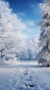 Snowy tranquility Winter forest landscape with frozen trees Royalty Free Stock Photo