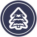 Snowy tree circular icon