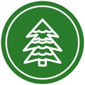 snowy tree circular icon