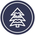 snowy tree circular icon