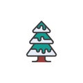 Snowy tree filled outline icon